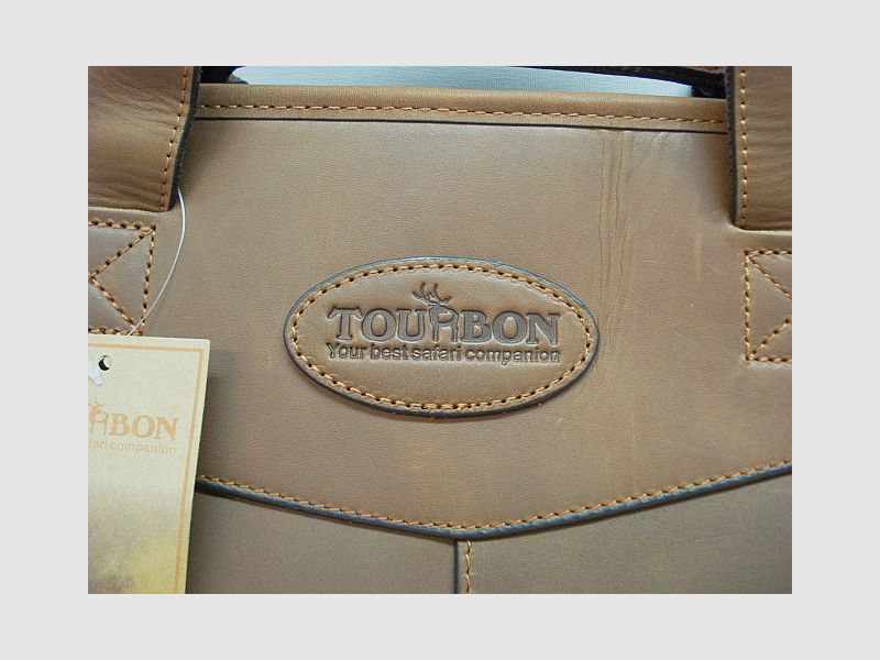 Tourbon aus hellem engl. Leder - 129cm Länge