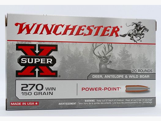 Winchester .270Win. Power Point 9,7g/150grs geweerpatronen