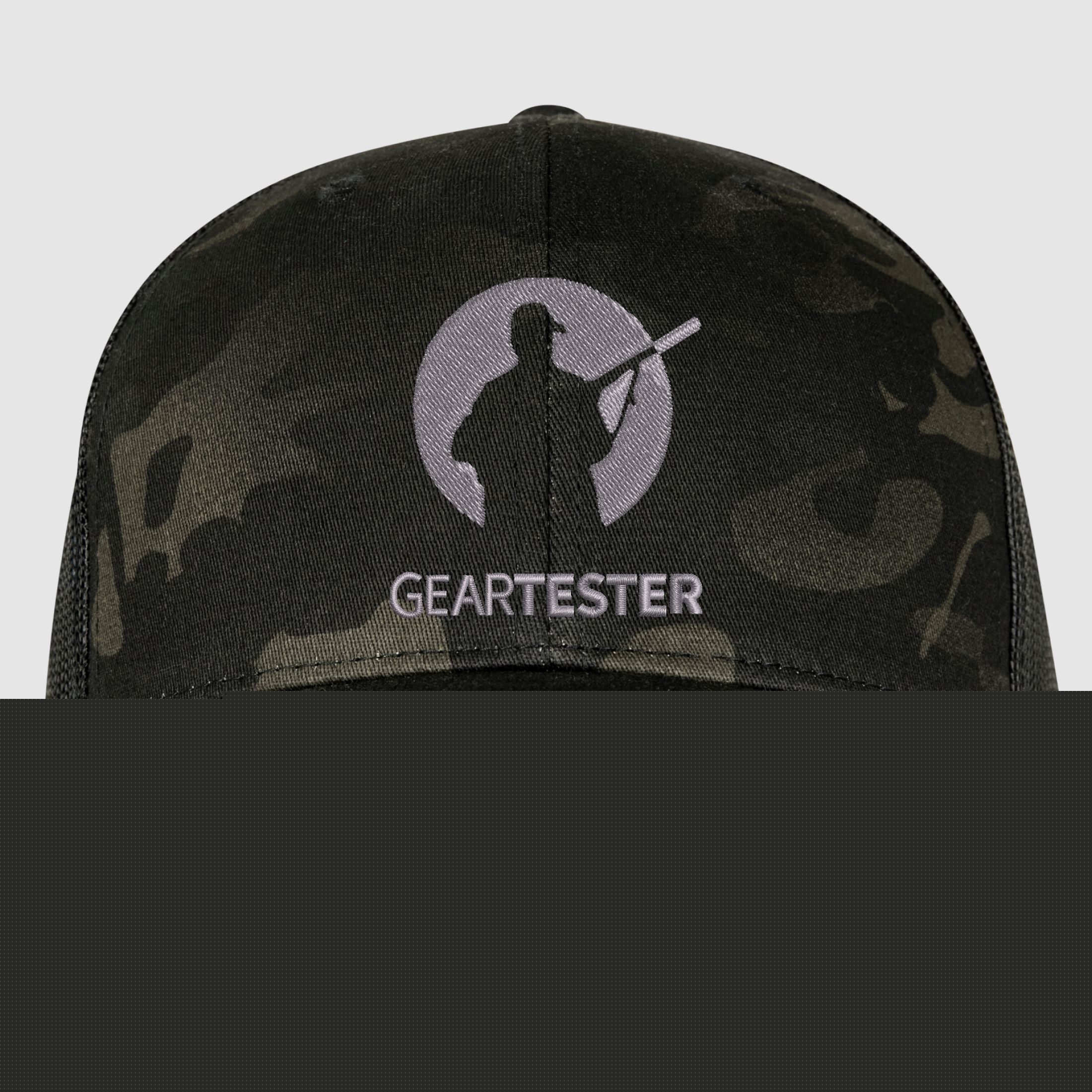 Geartester Multicam Retro Trucker-Kappe, großes Logo