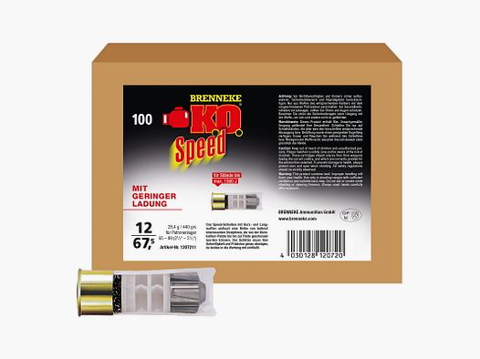 Brenneke K.O. Speed 28,4 g cal. 12/67,5 palle per fucile a canna liscia - 100 pz.