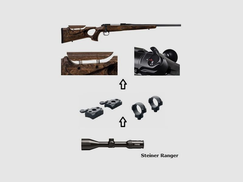 Mauser M12 MAX + Steiner Ranger 3-12x56 + Mount + ... Complete package