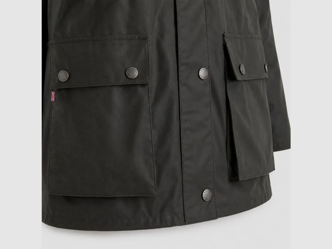 Women's waxed cotton jacket Walker & Hawkes Kirkstall olive green, image 14 of 18