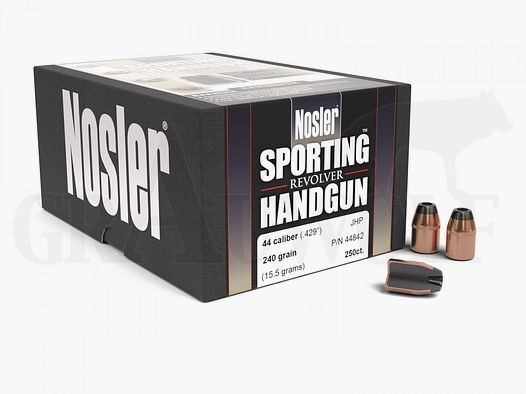 .429 / 10.9 mm 240 gr / 15.6 g Nosler JHP Sporting Handgun Hollow Point Bullets 250 Pieces