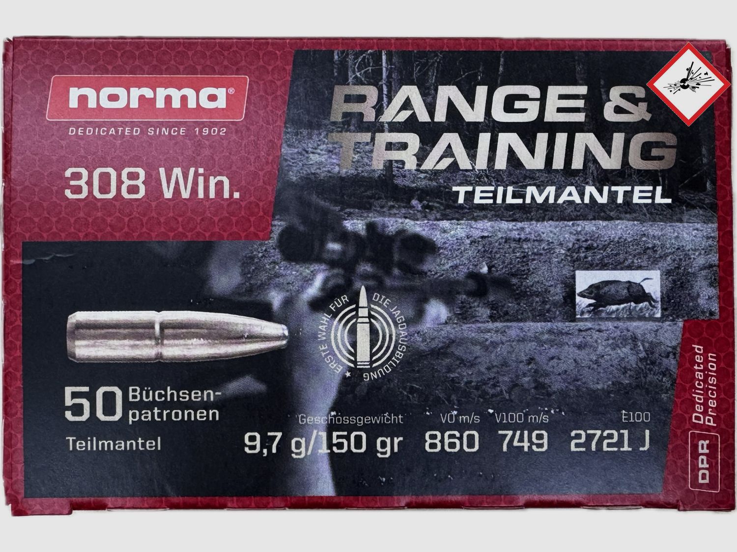Norma Büchsenpatrone SP Kal. .308 Win 9,7 g / 150 grs