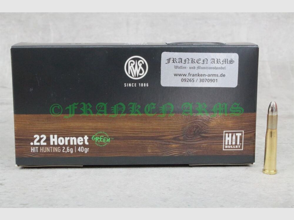 RWS HIT .22 Hornet 40gr. 2,6g 20 piezas precios por cantidad