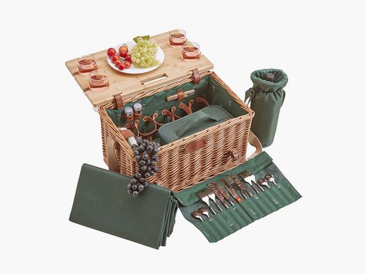 Lovergreen Picknick Motiv Picknickkorb für vier Personen Saint Honoré grün