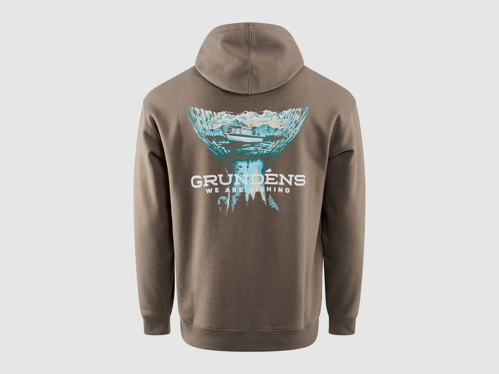 Grundens Salmon Tailscape Hoodie Otter Heather M