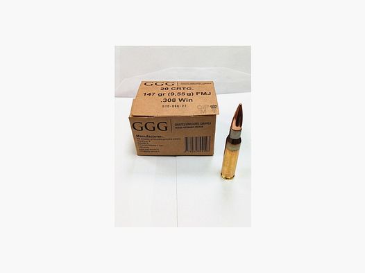 MUNITIONS GGG 308 WIN 147GR X20