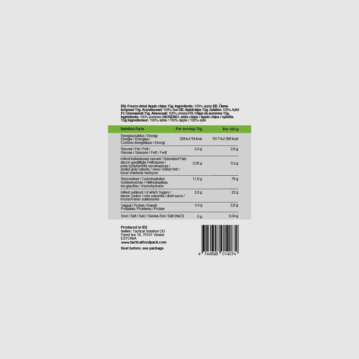 TACTICAL FOODPACK Freeze-Dried Apple Chips 15g