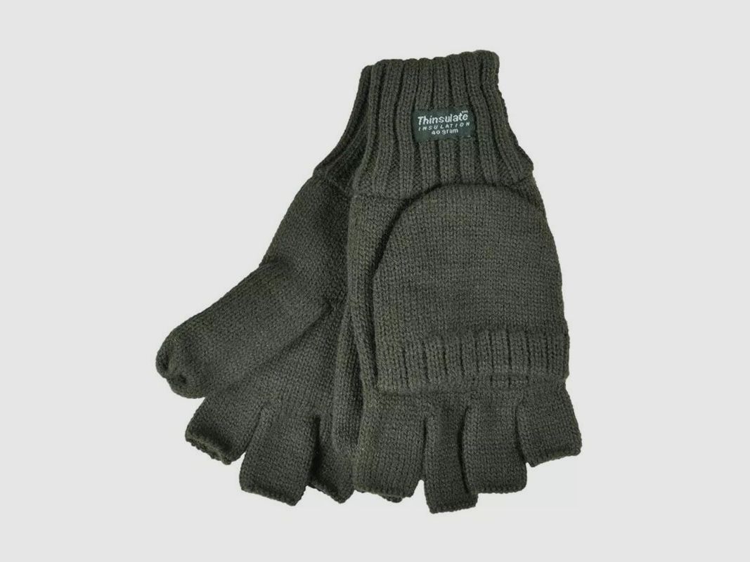 Skogen Handschuhe für Jäger mit klappbaren Fäustlingsteil oliv XL