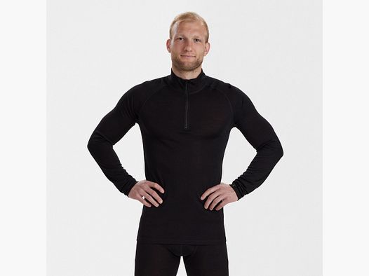 Deerhunter Quinn Merino Â½-Zip Undershirt Black Oak 2XL