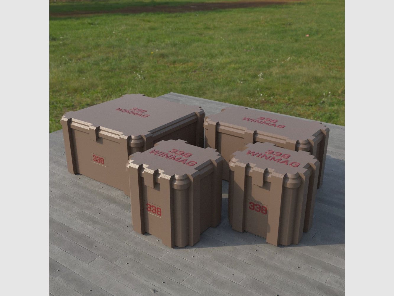 Filamelt ammunition box / .338 Winchester Magnum / 'flip lid' / cartridge box, ammo box, image 4 of 8