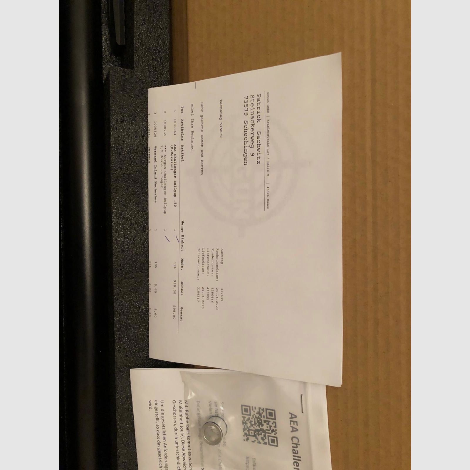 AEA Challenger Bullpup .50 Ram Waffe Kaliber .50 (F-Version)