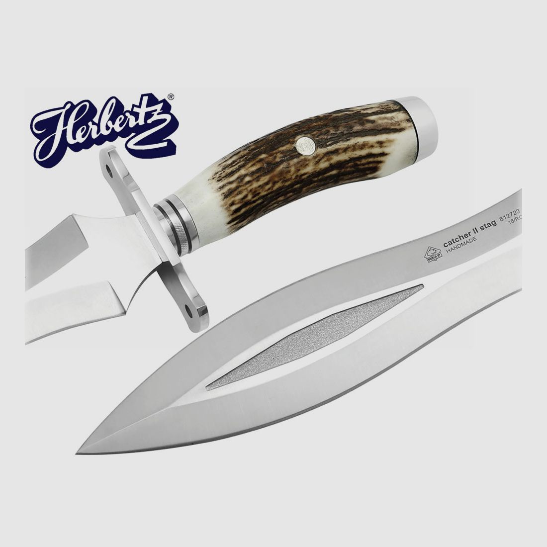PUMA IP SaufĂ¤nger CATCHER II STAG, Jagdmesser, 232 mm Dolchklinge, Hirschhorngriff (P18)