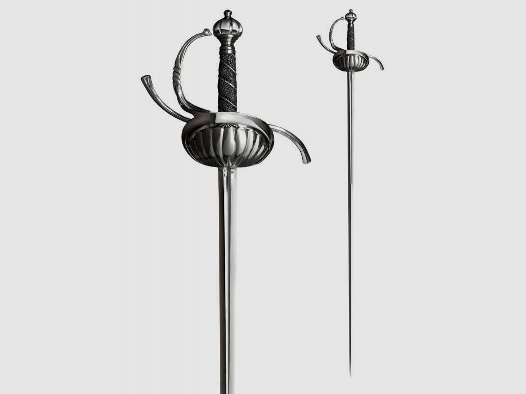 Cold Steel Rapier Degen mit geriffeltem Griffkorb
