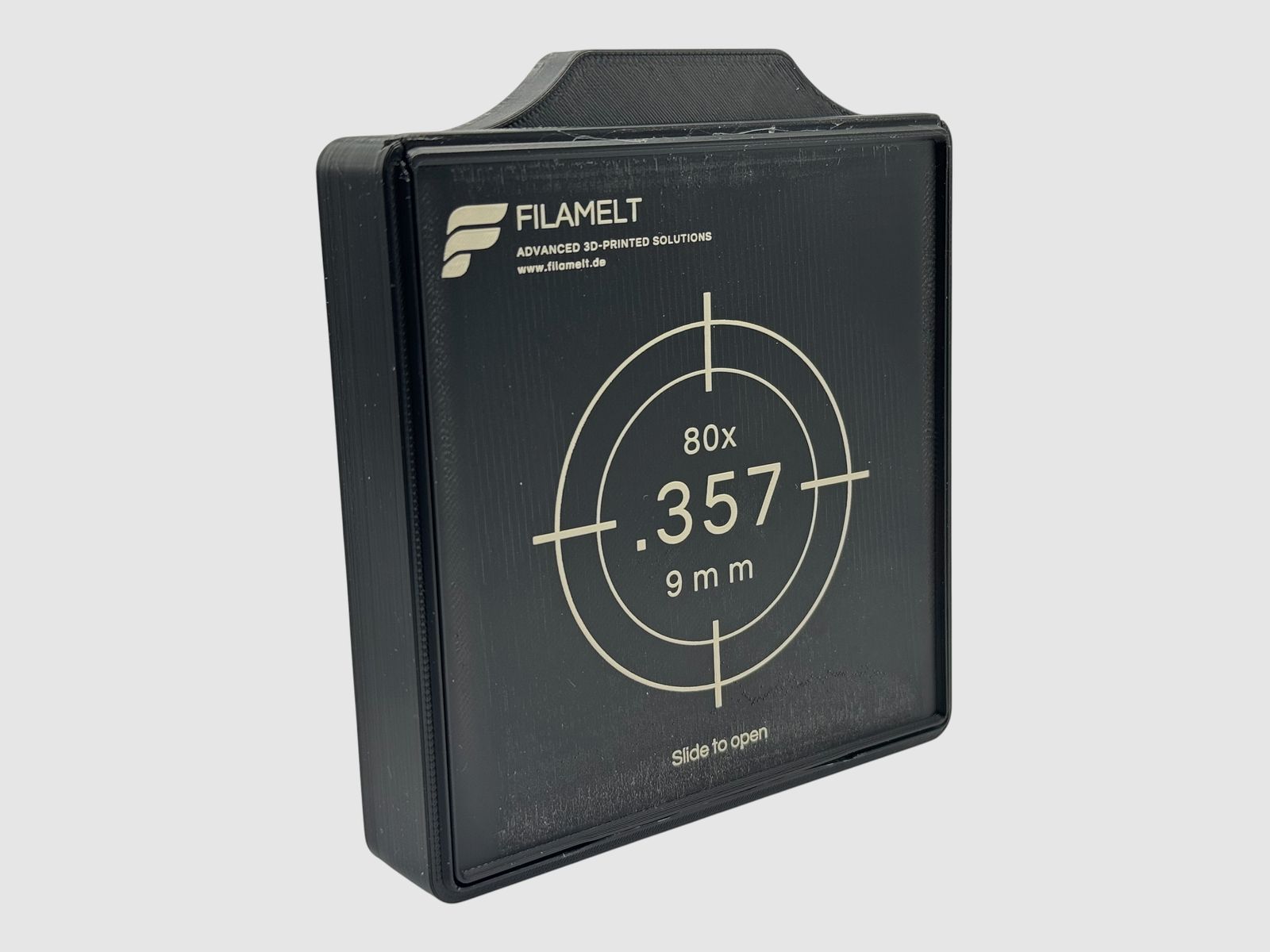 Diabolo-Box für 80x .357 / 9 mm – Praktisch, stapelbar, wiederverwendbar. Matchbox