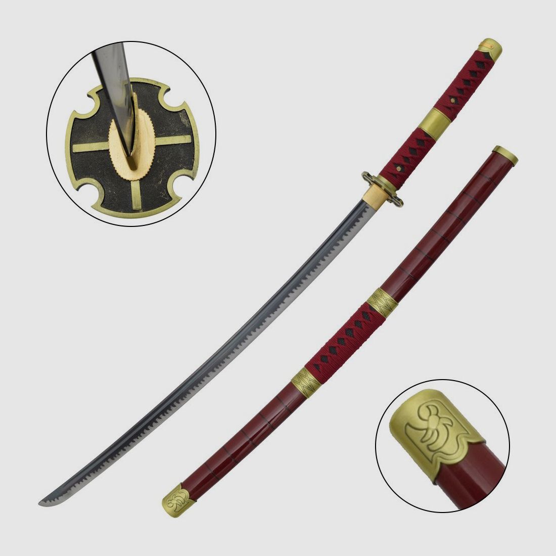 One Piece Sandai Kitetsu Zoro Katana handgeschmiedet