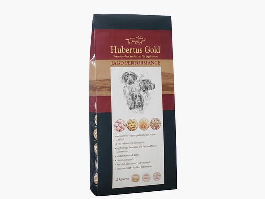 Hubertus Gold Jacht Performance Premium 14kg + Honden Snack 350 gram t.w.v. 3.95