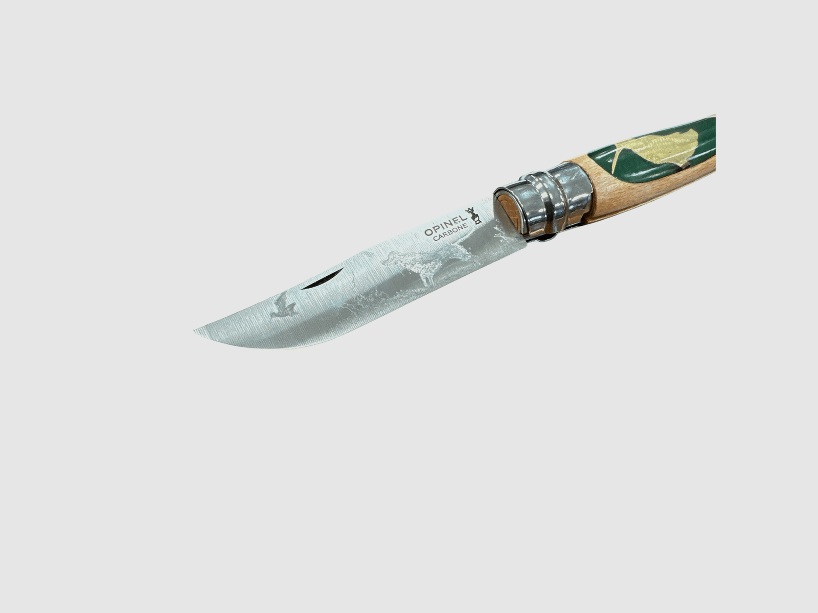 MESSER – OPINEL – N.9 CARBON HANDGEFERTIGT MIT REIHER+FEDER, Bild 3 von 3