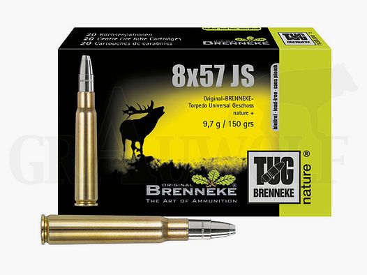 8x57 IS 150 gr / 9,7 g Brenneke TUG Nature+ Patronen 20 Stück