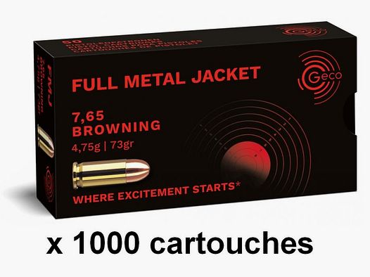GECO .32ACP (7,65mm) 4.75g 73gr FMJ Full Metal Jacket FMJ x1000