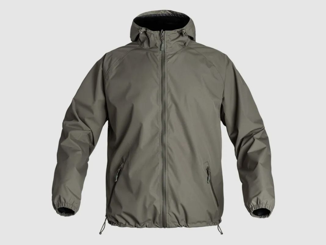 Kurze wasserdichte Lightshell-Jacke in Khaki, Bild 9 von 17