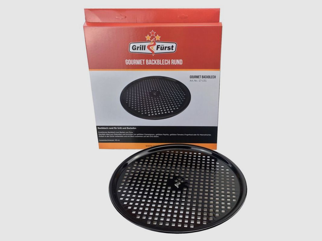 Grillfürst Pizza- und Brotbackblech, Gemüsetopper 40 cm