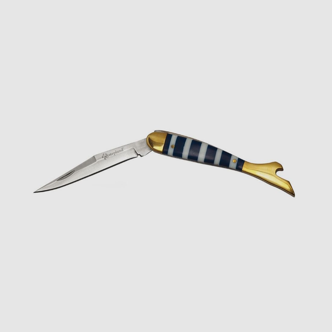 Damenmesser Klinge 8 cm. Griff Perlmutt blau Stepland