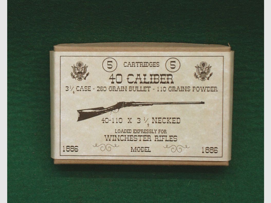 Replika	 Patronenschachteln .40Caliber 40-110x3-1/4Necked