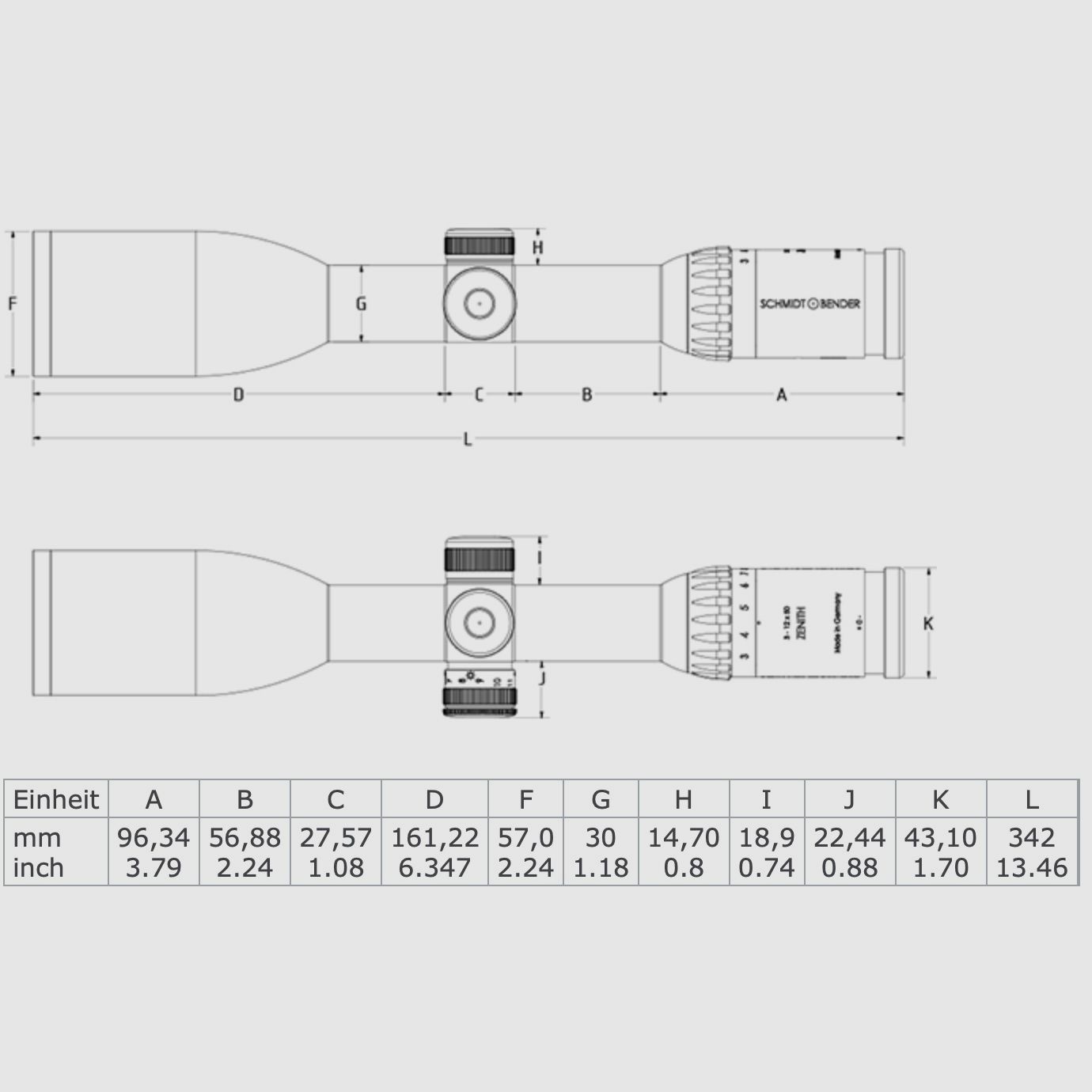 Schmidt und Bender Zielfernrohr 3-12x50 Zenith LM Flashdot Leuchtabsehen FD P3 L