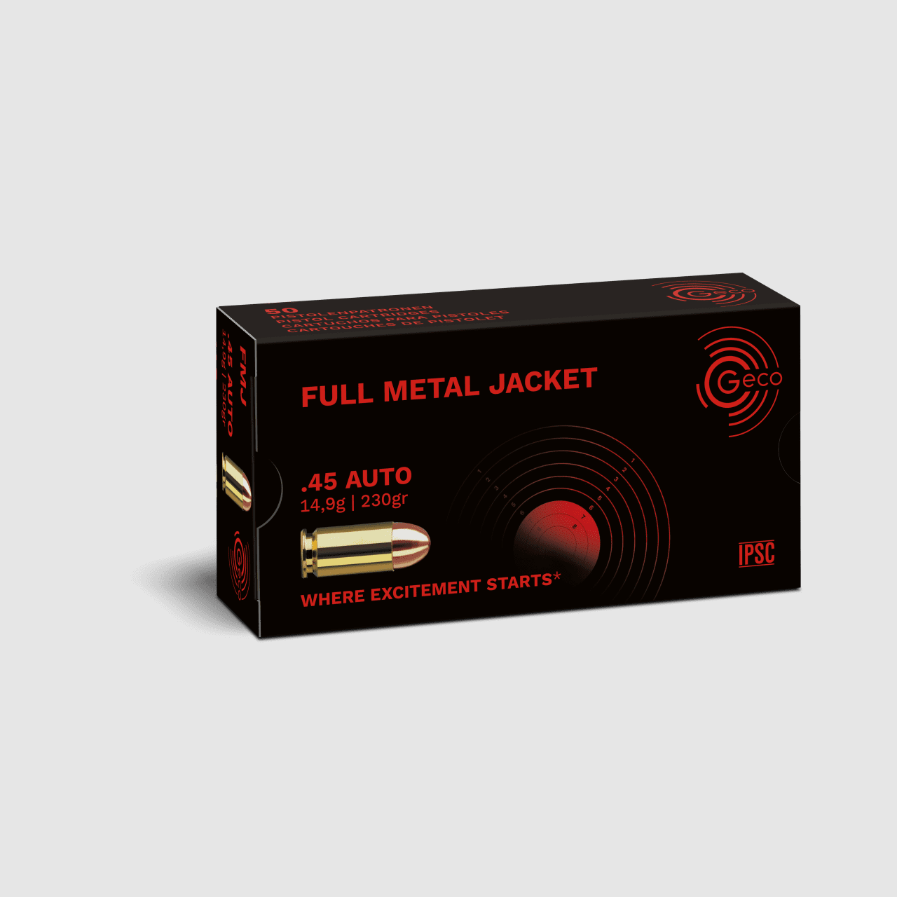 Geco .45 Auto full metal jacket 230 gr. - 50 pcs.