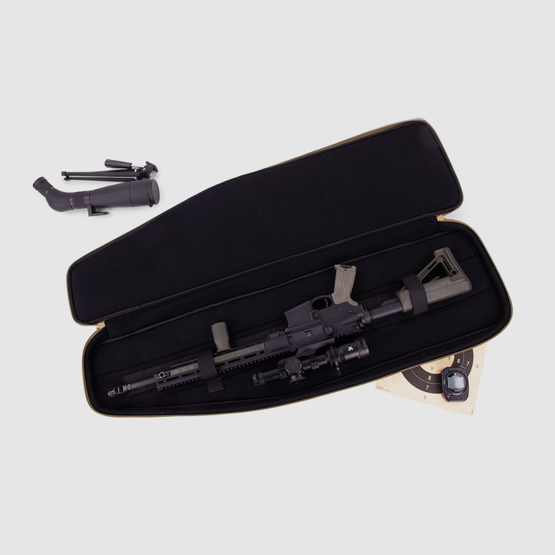 Bolsa de armas de invierno W4 110 cm - repelente al agua, bloqueable, correas de mochila desmontables (Noche)