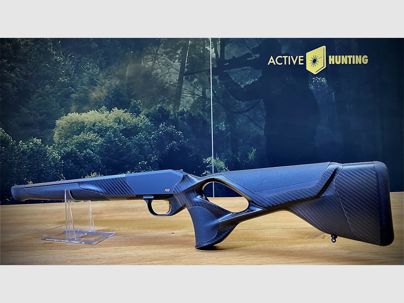 Blaser R8 Ultimate Carbon Schäftung mit Elastomer Einlagen und goldenem Abzugszüngel