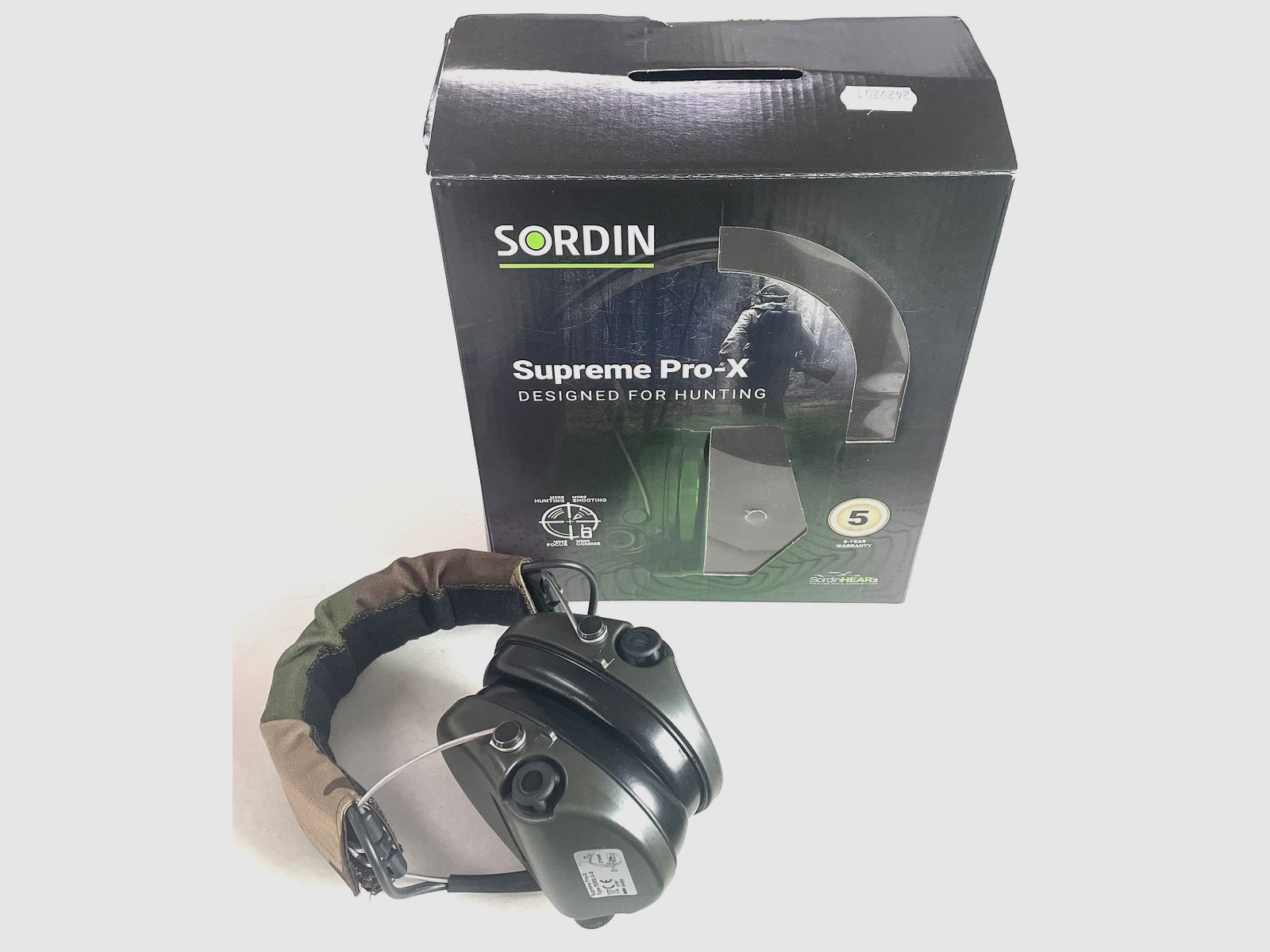 BWare Sordin 75302-X-S Elektronischer Gehörschutz Supreme Pro X Headband Grün Camo V392