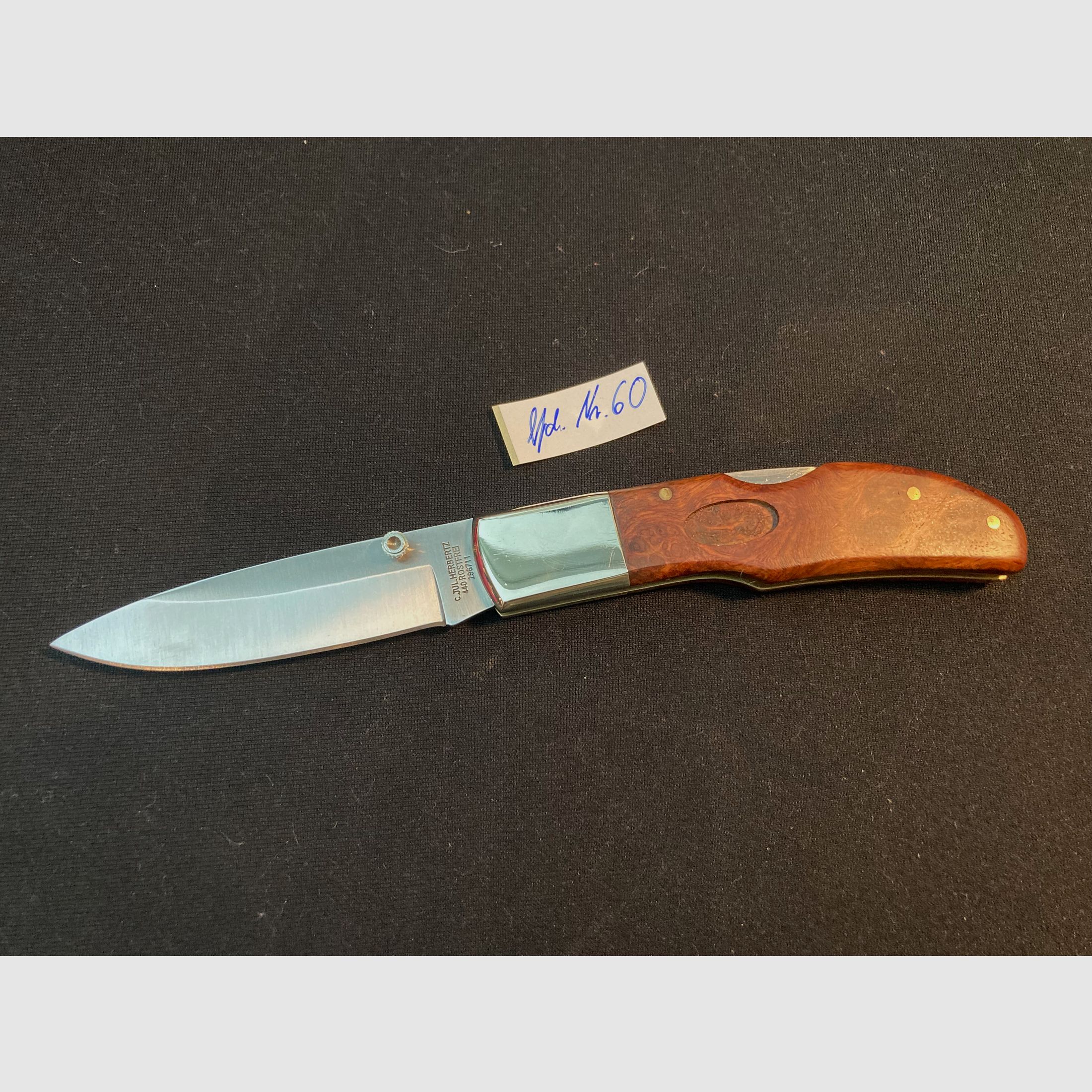 Einhandmesser, Backlock, Wurzelholz, polierte Backen 60