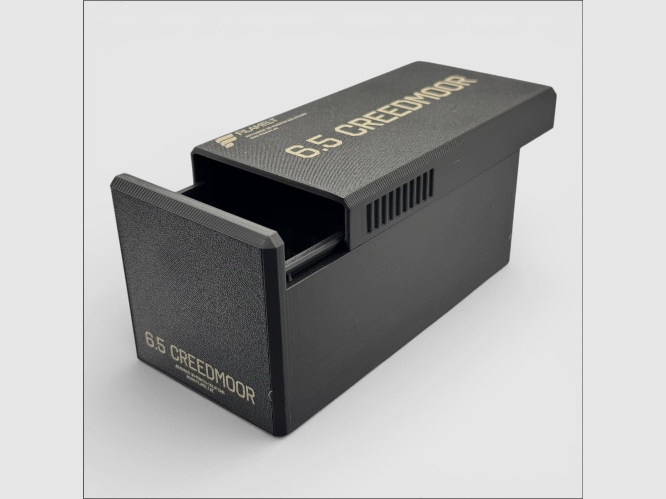 Filamelt ammunition box / 6.5 Creedmoor / 'sliding lid' / cartridge box, ammo box