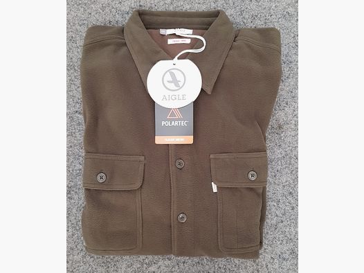 AIGLE CAMICIA IN PILE VERDE TAGLIA XXL
