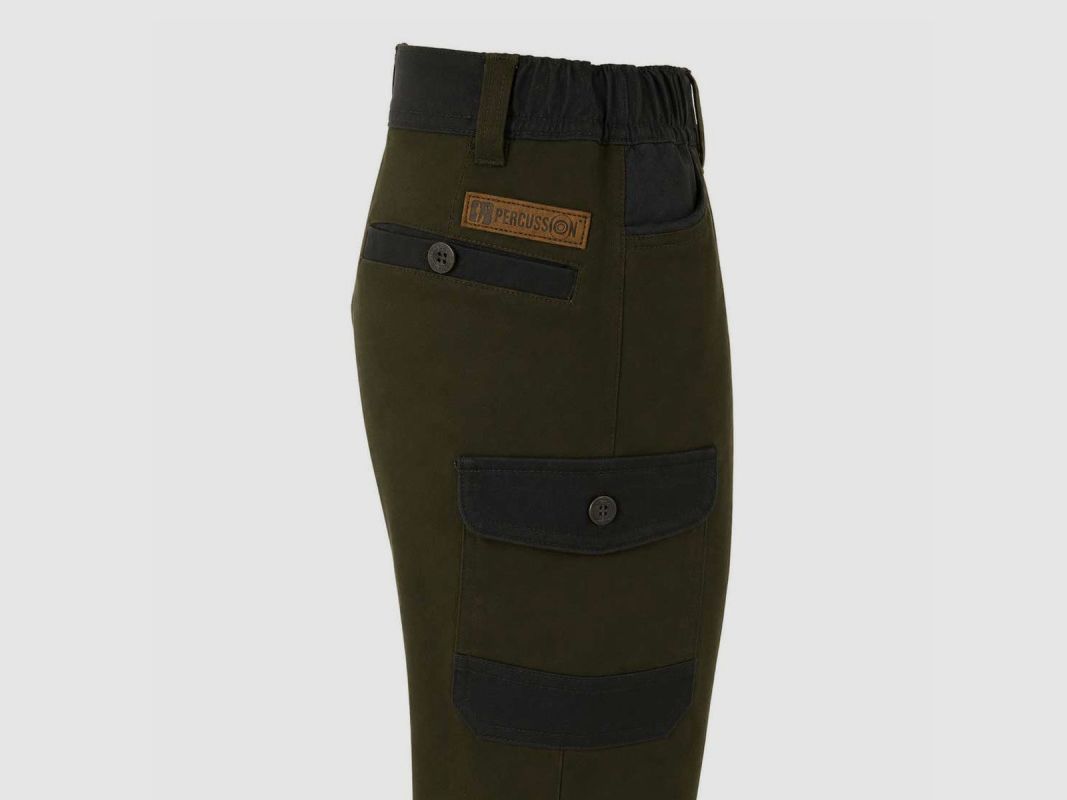 Pantalones de caza para niños kaki en poliéster-algodón repelente al agua, imagen 13 de 16