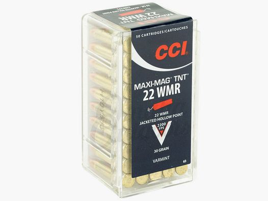 CCI Maxi-Mag TNT .22 WMR 30GR JHP 50 cartucce