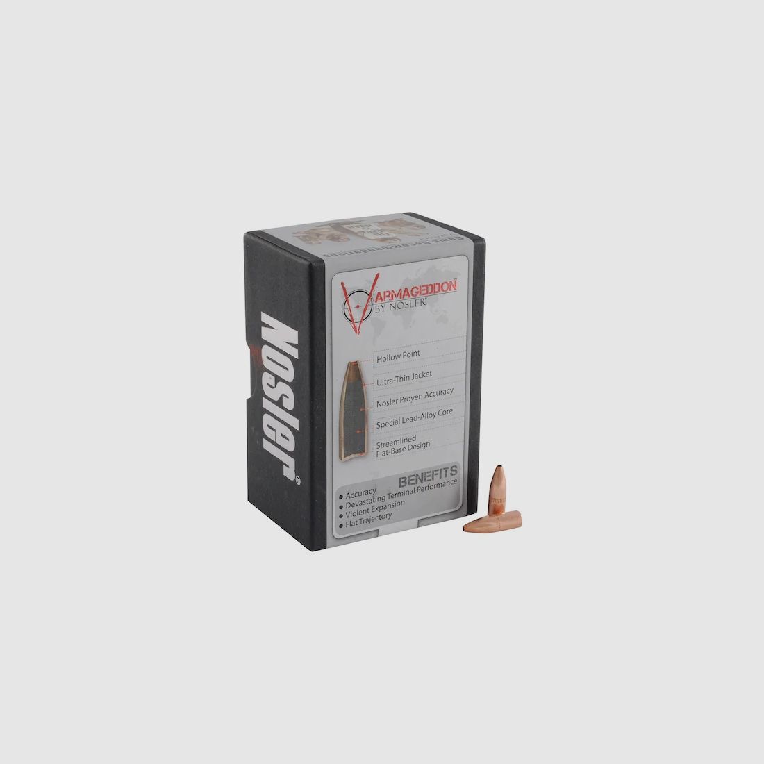 Proiettile Nosler Varmageddon .22/.224 62GR FBHP 250 pezzi