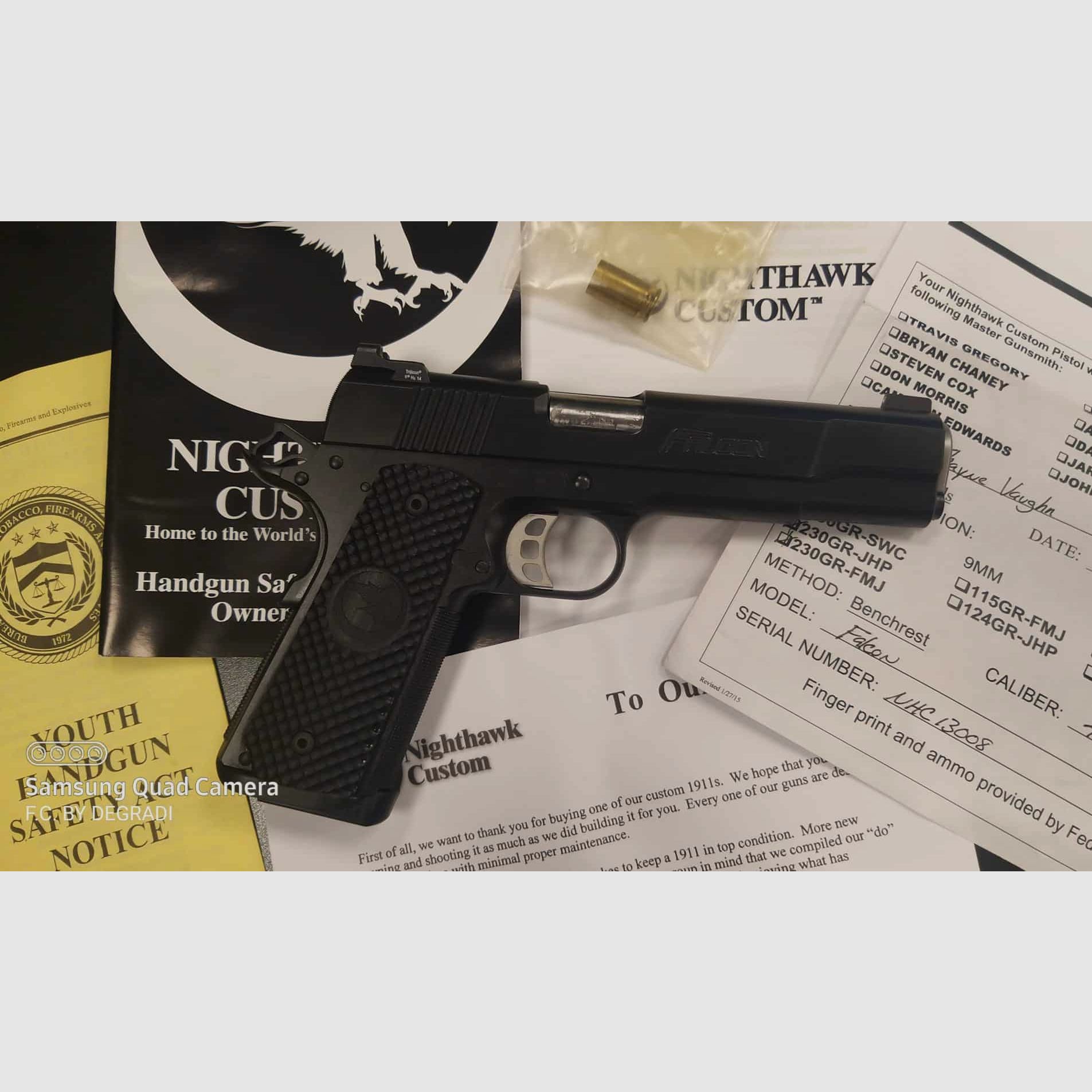 NIGHTHAWK FALCON 45 ACP “ONE GUN, ONE GUNSMITH” ” UN’ARMA , UN ARMAIOLO “, immagine 10 di 11