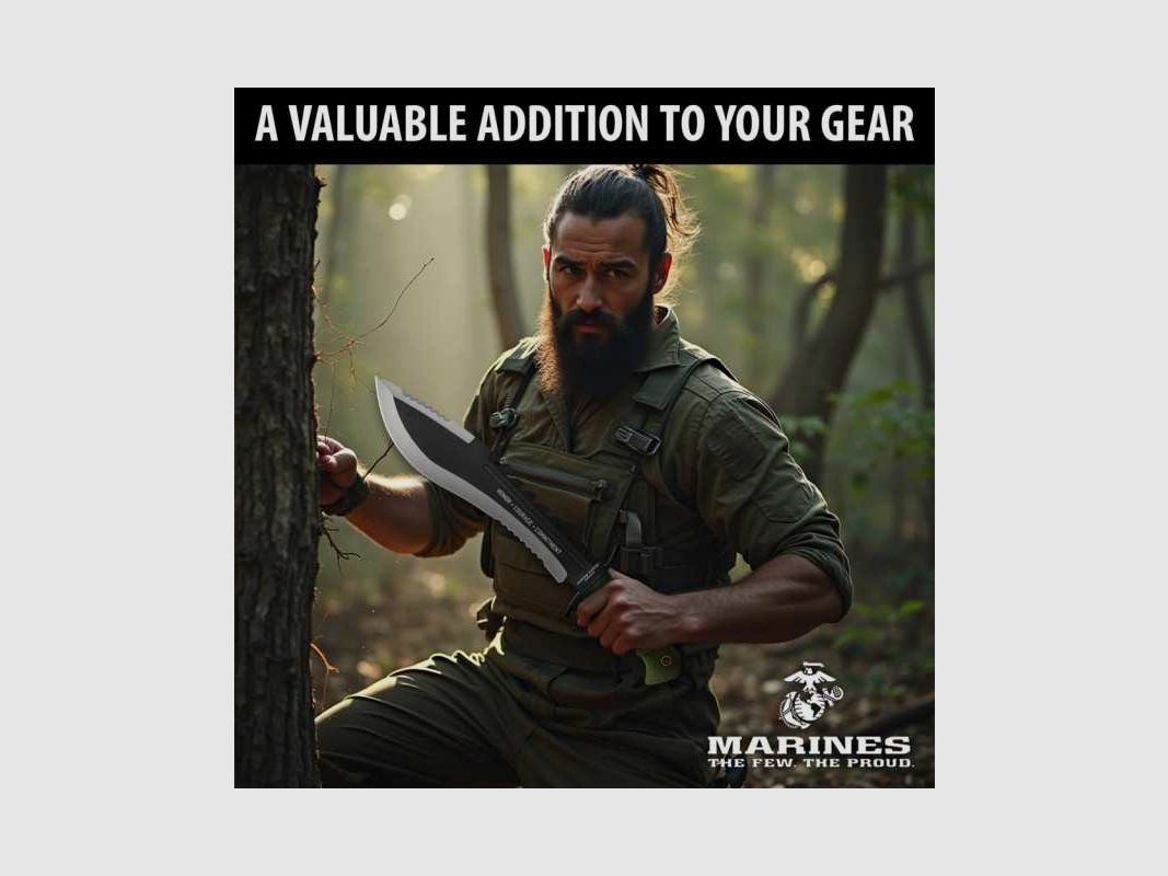 United Cutlery Marine Force Recon Kukri Messer mit Sägerücken