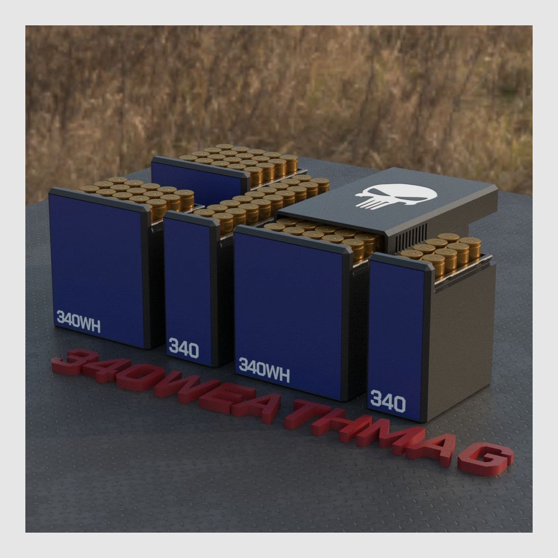 Filamelt boîte à munitions / Boîte à munitions .340 Weatherby Magnum - boîte de cartouches pour 50 coups, fabriquée en Allemagne