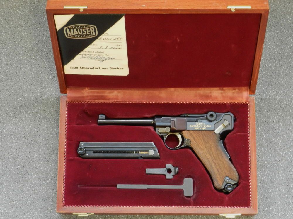 SONDERMODELL MAUSER 08 75 JAHRE PARABELLUM-PISTOLE 1900-1975