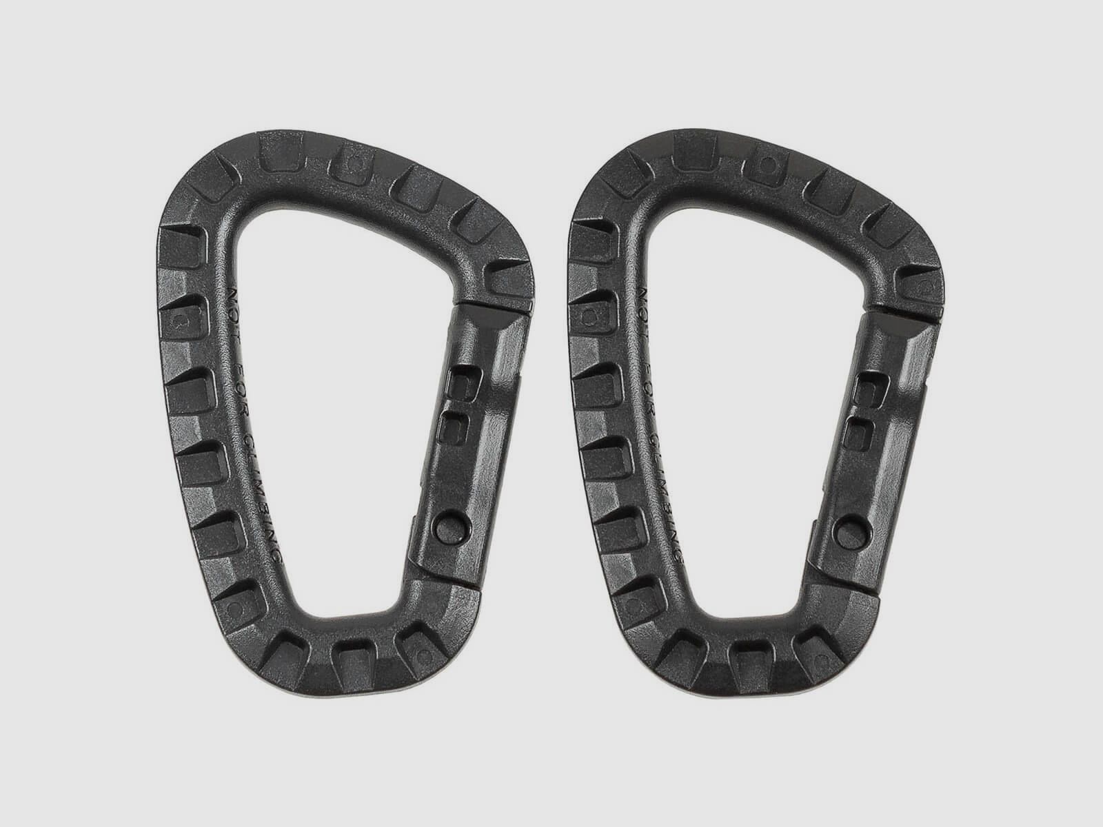 MFH carabiner plastic, 2-pack - black
