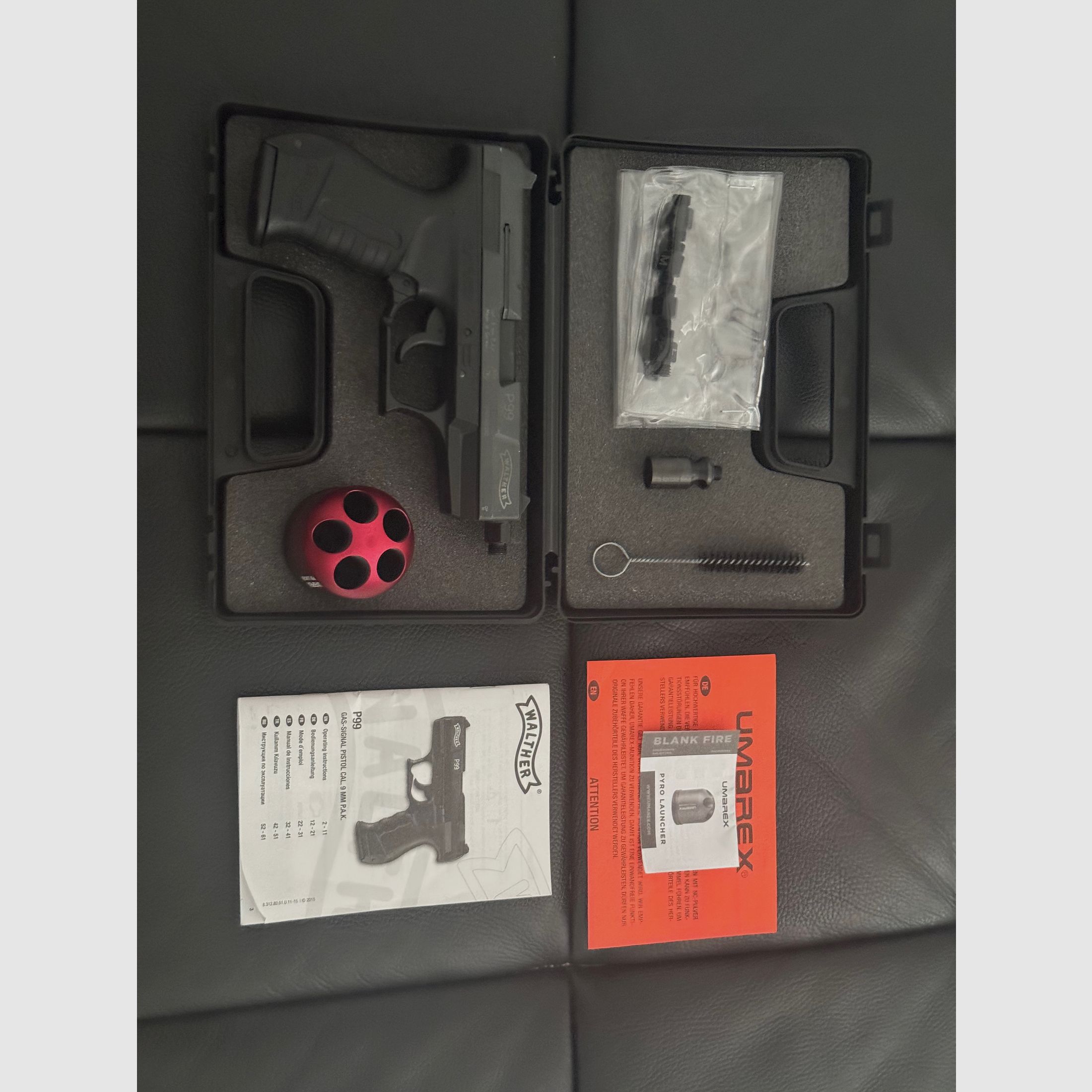 Walther P99 Pistolet à blanc 9mm P.A.K. noir & Umarex gobelet de lancement !