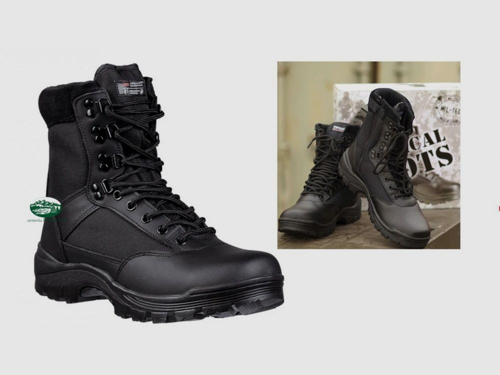 MILSPEC Taktische Stiefel schwarz mit Reißverschluss