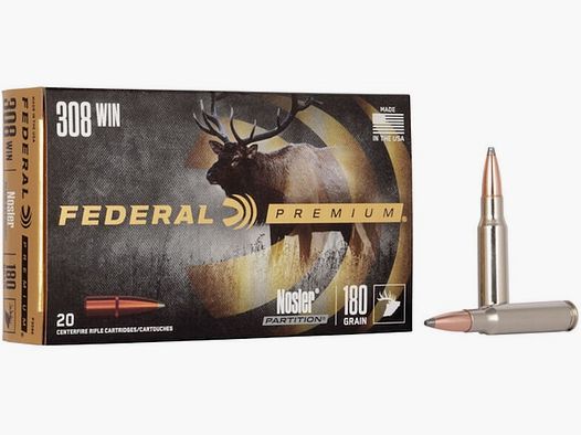 Federal Premium Nosler Partition .308 Win. 180GR 20 cartridges