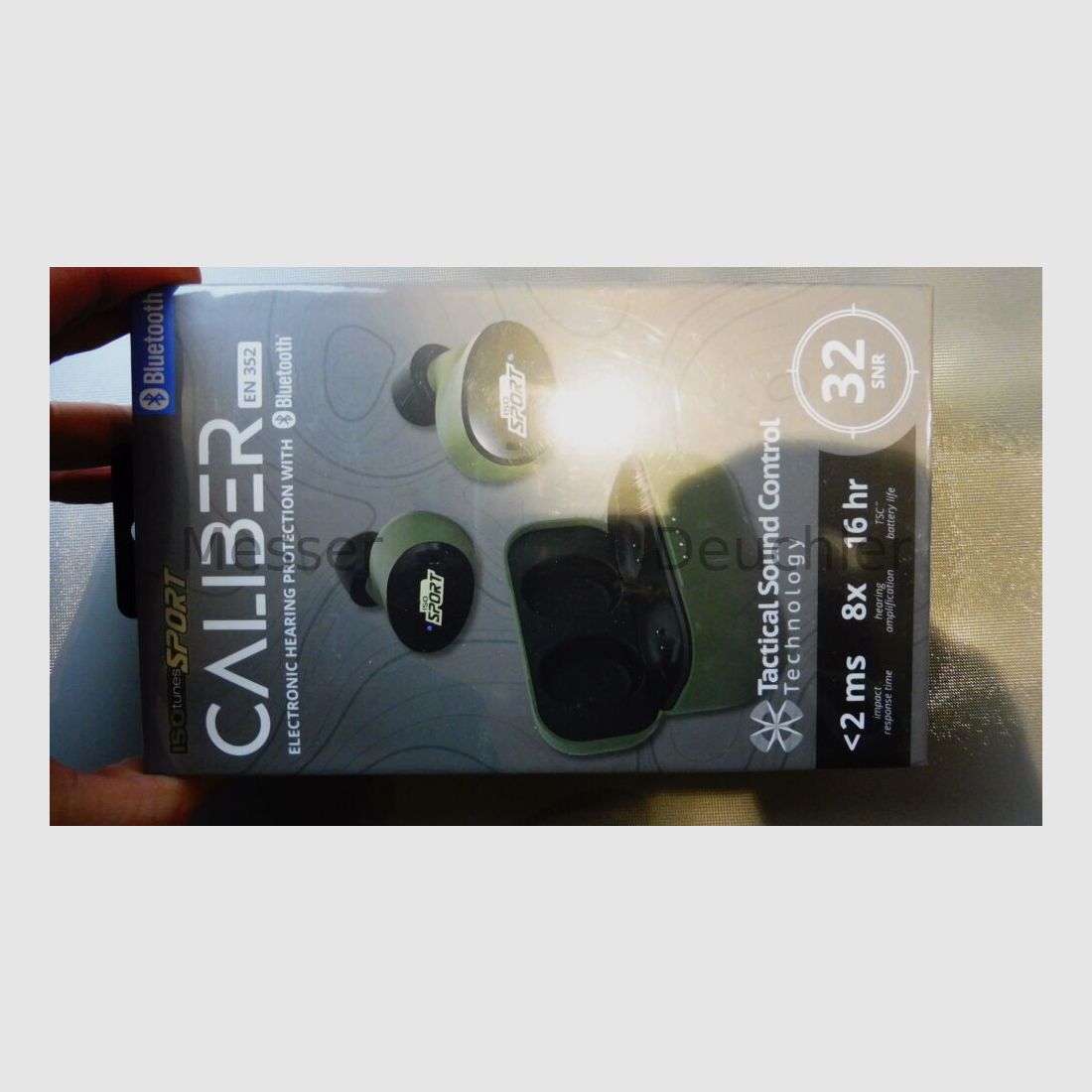 ISOtunes Caliber BT écouteurs intra-auriculaires actifs de protection auditive (vert chasse)