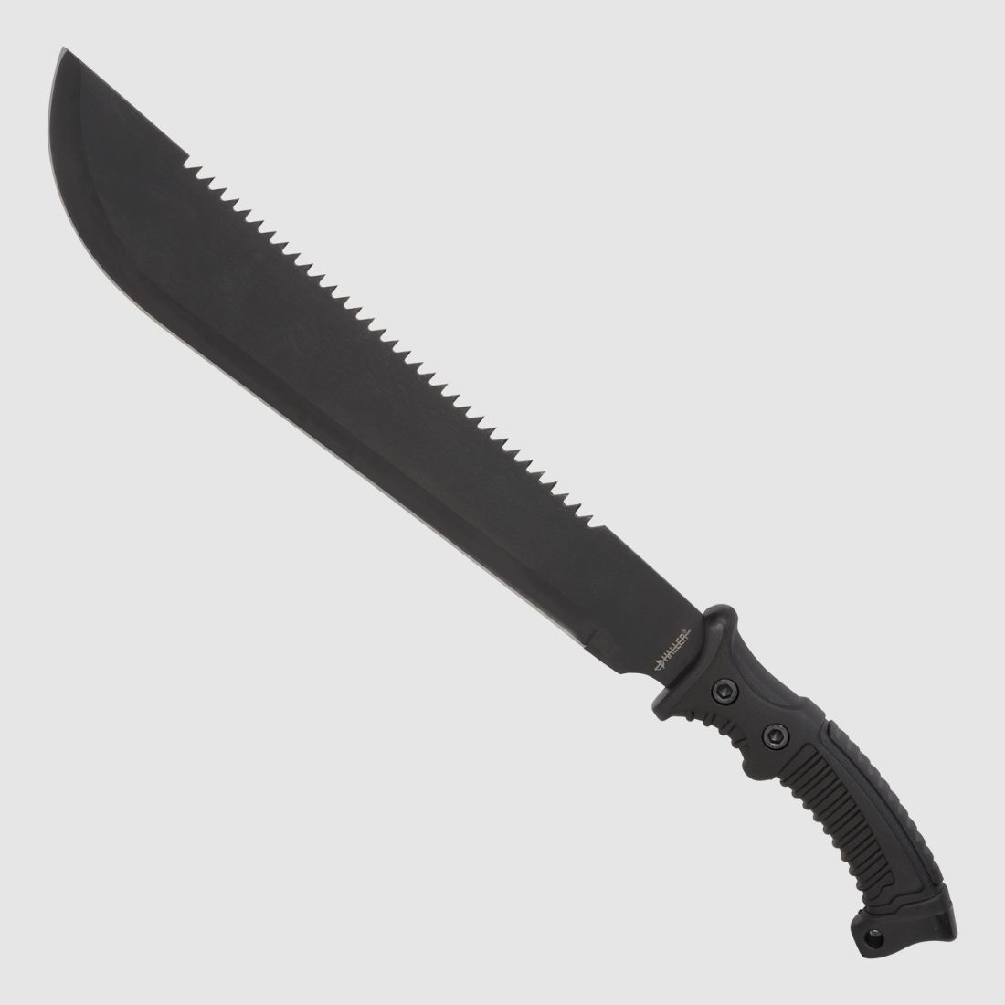 Machete with saw back and nylon sheath